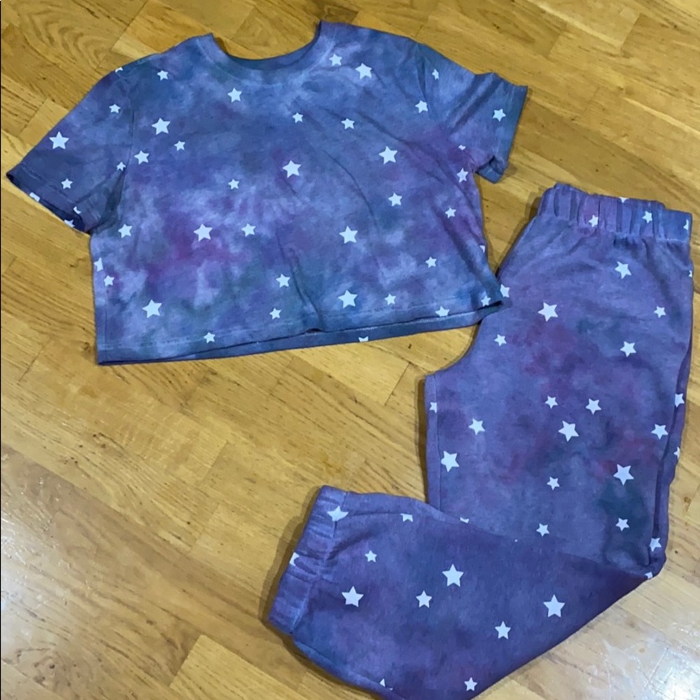 Starry night tie dye jogger set